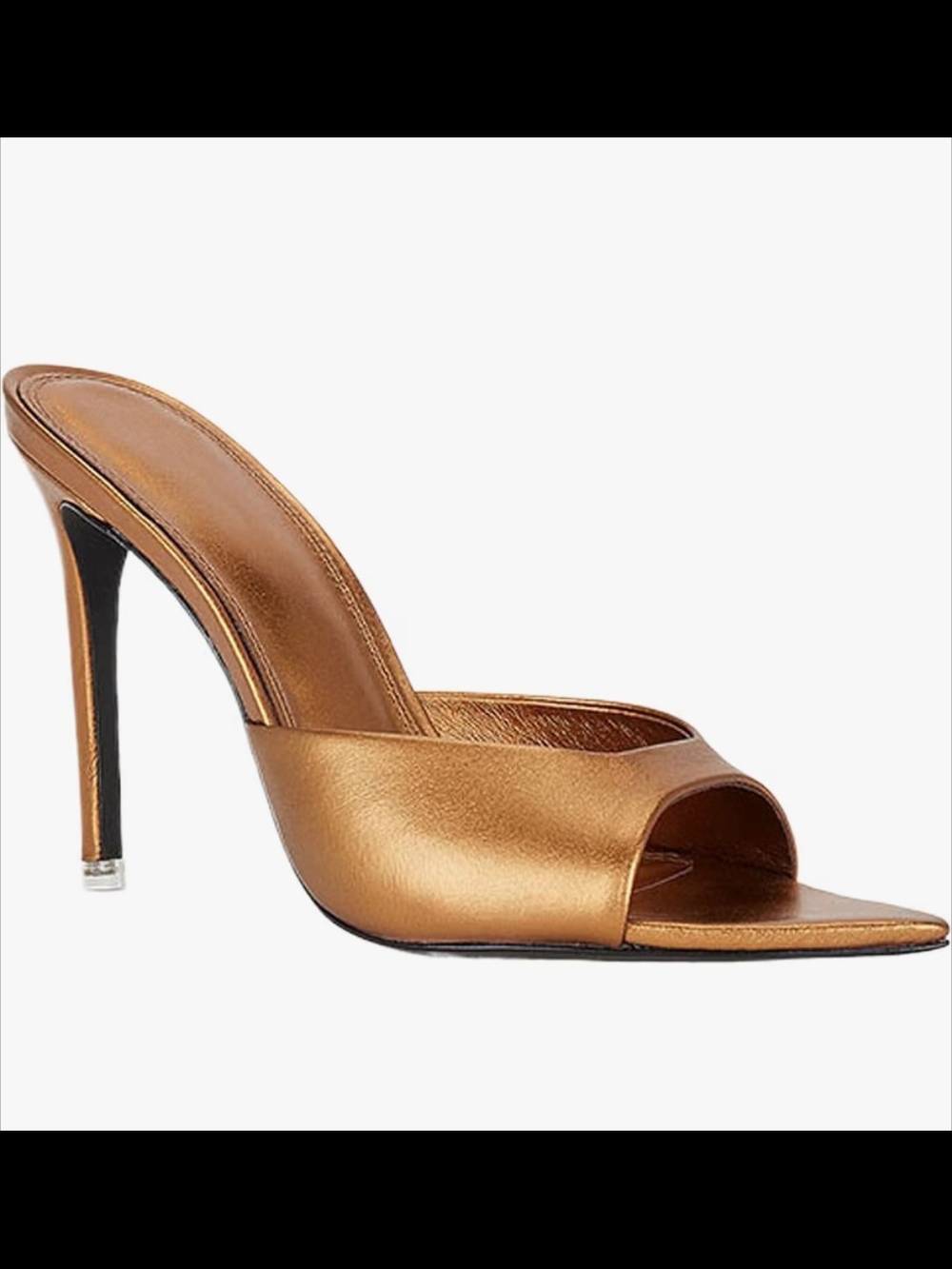 Women's Metallic Gold Open-Toe Stiletto Mule NIB